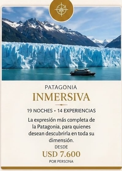 Patagonia Inmersiva — 19 noches, 14 experiencias, desde USD 7.600 por persona